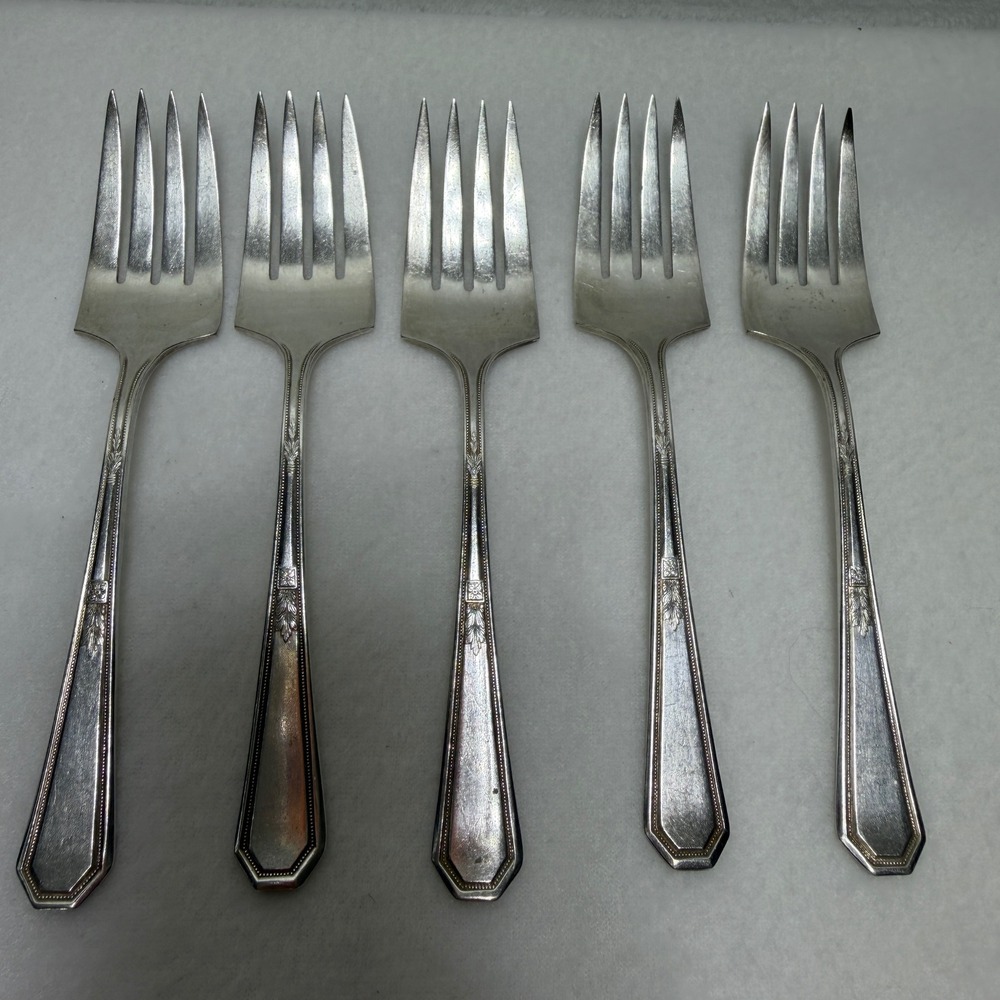 Wm Rogers & Son AA Silver Plated 6 inch Forks Set of 5